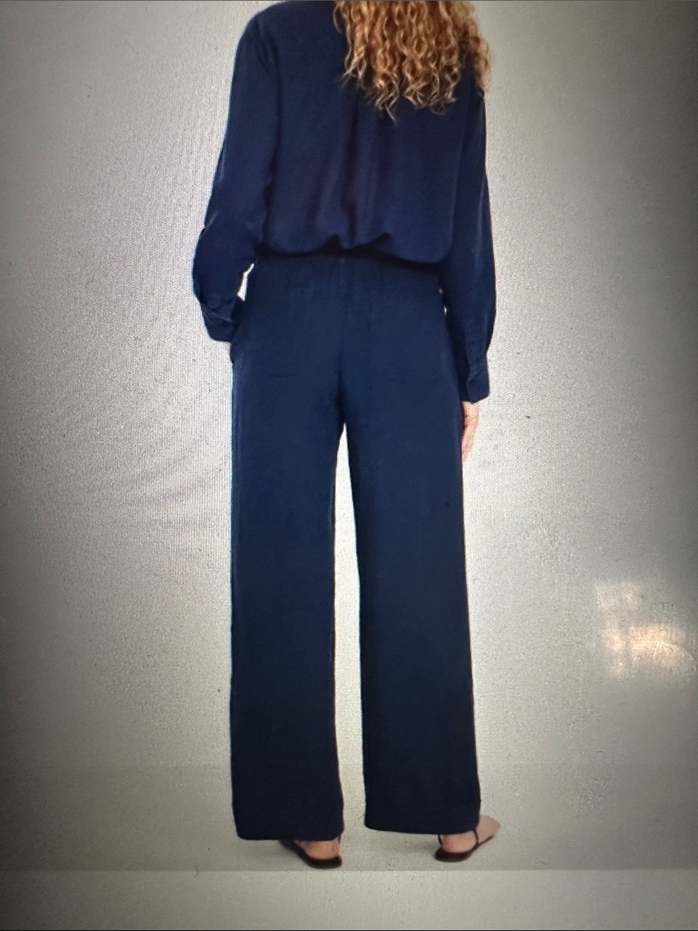 Old Navy Women's Navy Wide-Leg Linen Blend Pants, size Medium - Picture 7 of 7